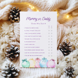 Mommy oder Daddy Christmas Baby Shower