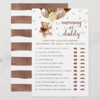 Mommy oder Daddy Game Baby Shower Teddy Bear