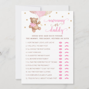 Mommy oder Daddy Game Baby Shower Teddy Bear Einladung