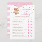 Mommy oder Daddy Game Baby Shower Teddy Bear Einladung (Vorne/Hinten)