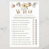 Mommy oder Daddy Game Boho Floral Baby Shower Flyer (Vorne)