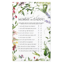 Mommy oder Daddy Game Summer Wildblume Dusche