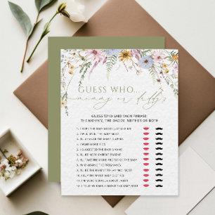 Mommy oder Daddy Girl Wildblume Baby Shower Game
