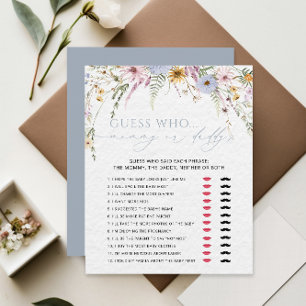 Mommy oder Daddy Girl Wildblume Baby Shower Game