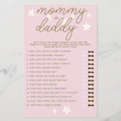 Mommy oder Daddy Guess Baby Shower Game Daisies Pi Flyer (Vorne)