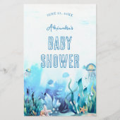 Mommy oder Daddy Guess Baby Shower Game Funny Whal Flyer (Hinten)