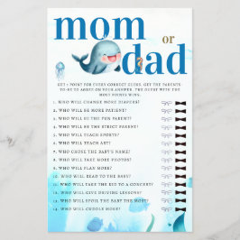 Mommy oder Daddy Guess Baby Shower Game Niedlich W Flyer