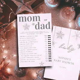 Mommy oder Daddy Guess Baby Shower Game Pink Winte Flyer