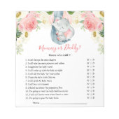 Mommy oder Daddy Guess, der gesagt hat, es Baby-Du Notizblock (Vorderseite)