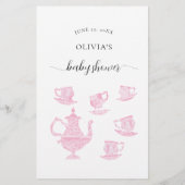 Mommy oder Daddy Guess Tea Party Girl Baby Shower Flyer (Hinten)