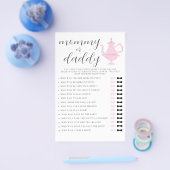 Mommy oder Daddy Guess Tea Party Girl Baby Shower Flyer (Einzeln)