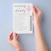 Mommy oder Daddy Guess Tea Party Girl Baby Shower Flyer (Handgriff)