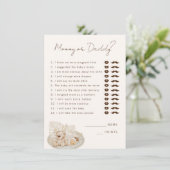 Mommy oder Daddy Party Game Begleitkarte (Stehend Vorderseite)