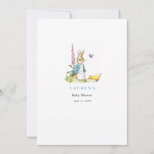 Mommy oder Daddy Peter Rabbit Baby Shower Einladung (Rückseite)