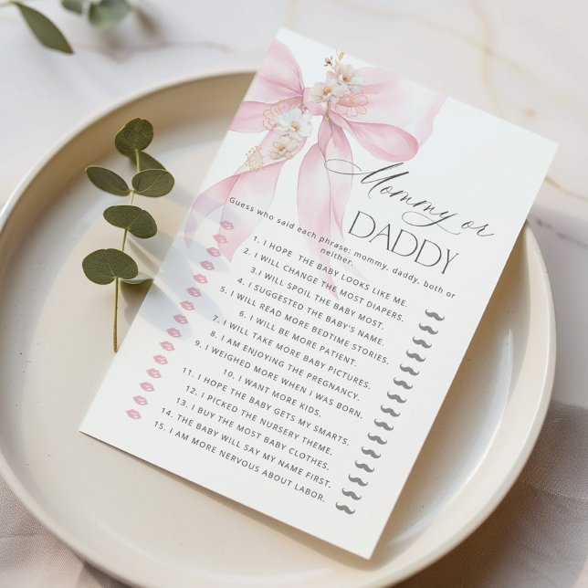 Mommy oder Daddy Pink Bow Ratet Who Floral Game (Von Creator hochgeladen)