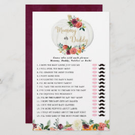 Mommy oder Daddy-Spiel fallen florale Kürbisse