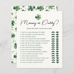 Mommy oder Daddy St. Patrick's Day Baby Shower Gam