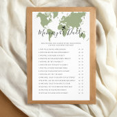 Mommy oder Daddy Travel Map Baby Shower Game Flyer