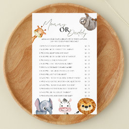 Mommy oder Daddy Wild One Baby Shower Game Flyer