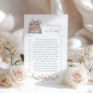 Mommy oder Papa Pink Bow Wildblume Storybook