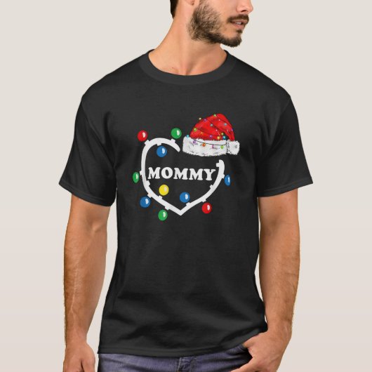 Mommy of Family Christmas 2024 Matching Santa Elf T-Shirt (Vorderseite)
