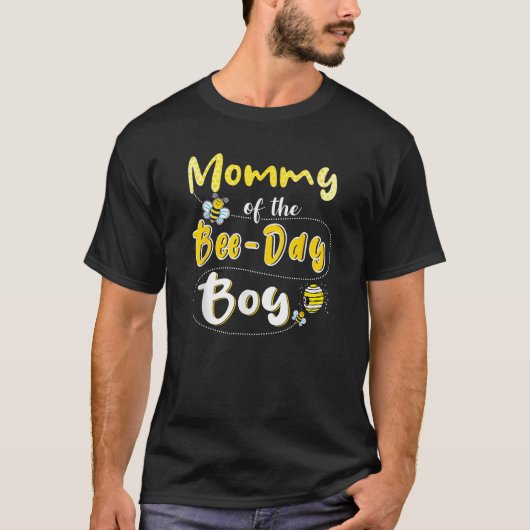 Mommy of the Bee Day Boy Hive Party Matching Birth T-Shirt (Vorderseite)