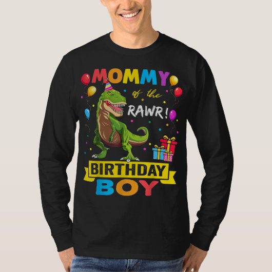 Mommy of the Birthday Boy Dinosaur Raptor Funny T-Shirt (Vorderseite)