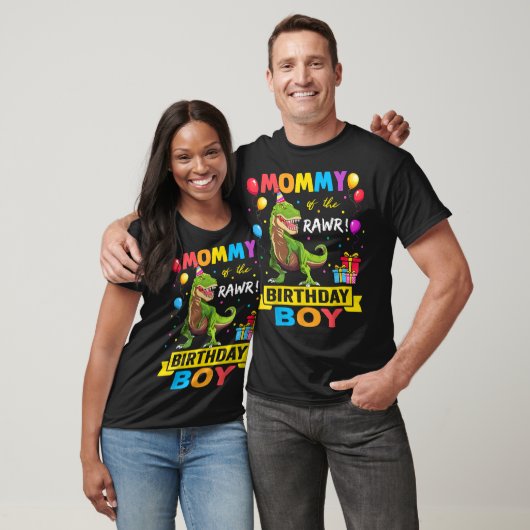 Mommy of the Birthday Boy Dinosaur Raptor Funny T-Shirt (Unisex)