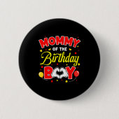Mommy Of The Birthday Boy Matching Mom Son Family Button (Vorderseite)