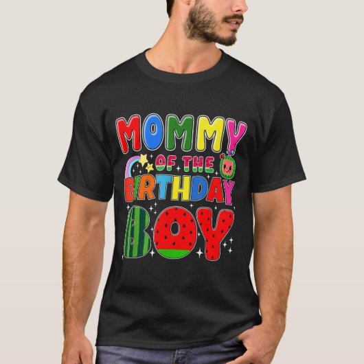 Mommy Of The Birthday Boy Melon Family Matching Fu T-Shirt (Vorderseite)