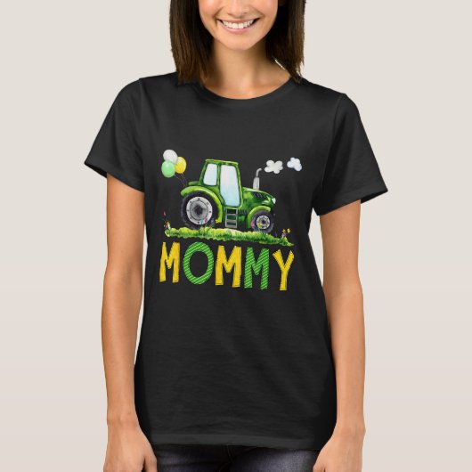 Mommy Of The Birthday Boy Tractor Farm Truck Match T-Shirt (Vorderseite)