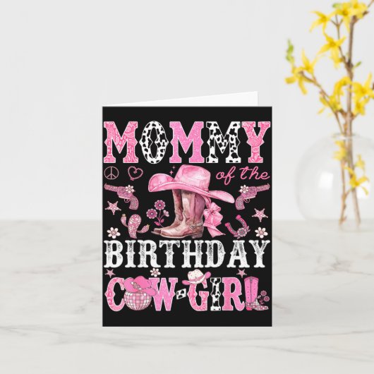 Mommy Of The Birthday Cow-girl Nk Disco Rodeo West Karte (Gelbe Blume)