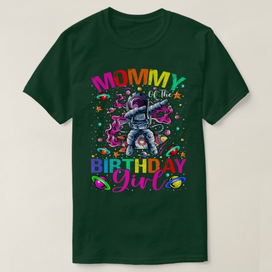 Mommy Of The Birthday Girl Astronaut Boy Space The T-Shirt (Design vorne)