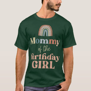 Mommy of the Birthday Girl Boho Rainbow Par T-Shirt