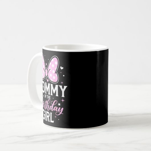 Mommy Of The Birthday Girl Cute Nk Bow Family  Kaffeetasse (Vorderseite Links)