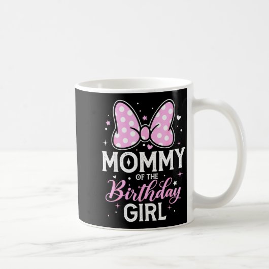 Mommy Of The Birthday Girl Cute Nk Bow Family  Kaffeetasse (Rechts)
