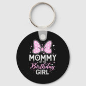 Mommy Of The Birthday Girl Cute Nk Bow Family  Schlüsselanhänger (Vorderseite)