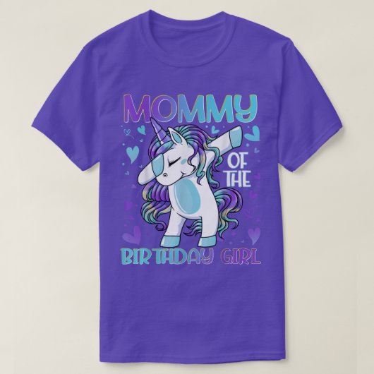 Mommy of the Birthday Girl Dabbing Unicorn Mom Mom T-Shirt (Design vorne)