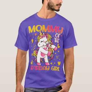 Mommy of the Birthday Girl Flossing Unicorn Mama M T-Shirt