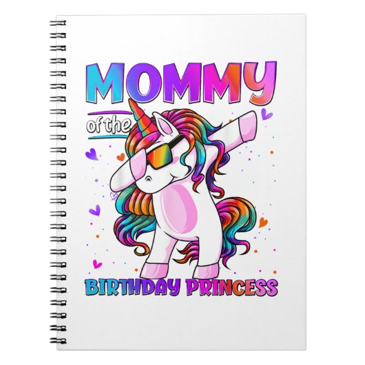 Mommy of the Birthday Princess Girl Dabbing Unicor Notizblock (Vorderseite)