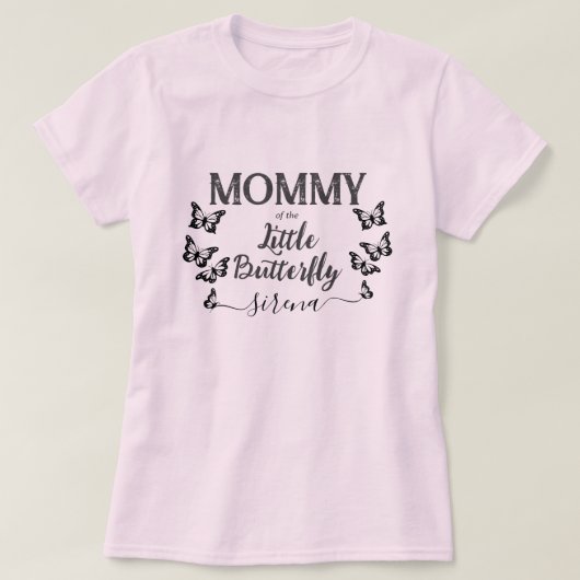 Mommy of the Little Butterfly | Mutter muss rosa s T-Shirt (Design vorne)