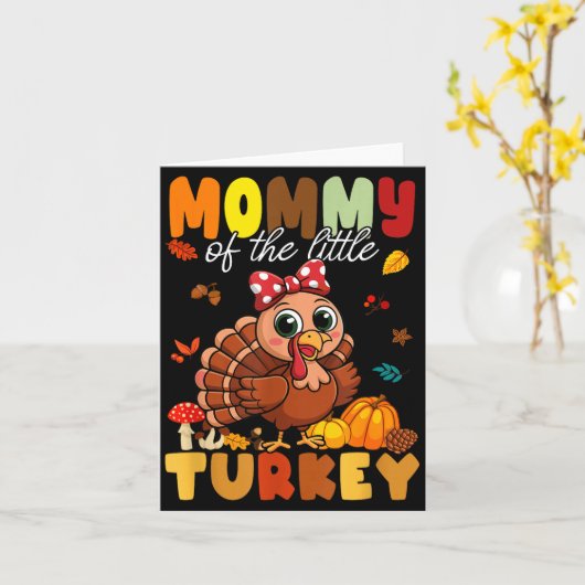 Mommy Of The Little Turkey Thanksgiving Baby Showe Karte (Gelbe Blume)