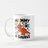 Mommy Of The One-a-saurus 2nd Birthday Dinosaur Pa Kaffeetasse (Links)