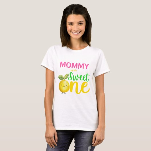 Mommy of the Sweet Ein rosa Limonade Party T-Shirt (Vorne ganz)