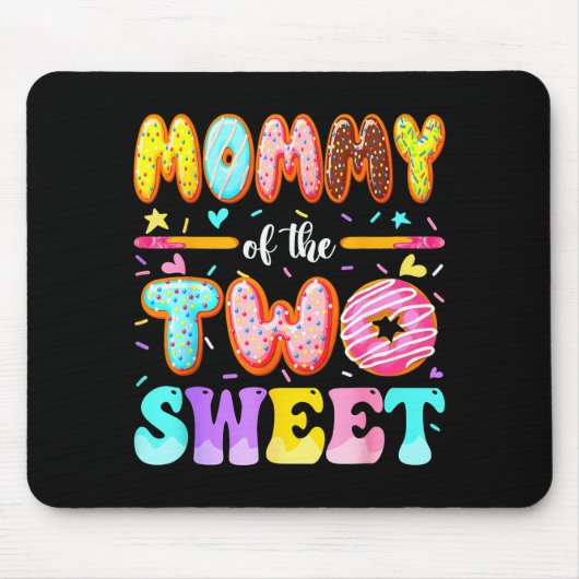 Mommy Of The Two Sweet Donut 2nd Birthday Girl Mousepad (Vorne)