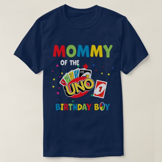 Mommy of the Uno Birthday Boy Uno Birthday Boy Gi T-Shirt (Design vorne)
