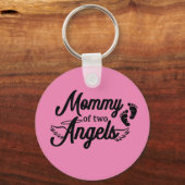 Mommy of Two Angels Twins Schlüsselanhänger (Vorderseite)