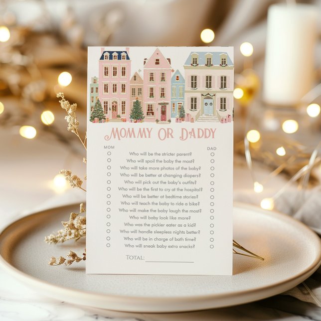 Mommy or Daddy Christmas Village Baby shower game (Von Creator hochgeladen)