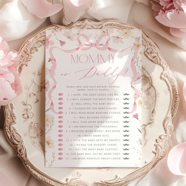  Mommy or Daddy Pink Bow Guess Who Floral game (Von Creator hochgeladen)