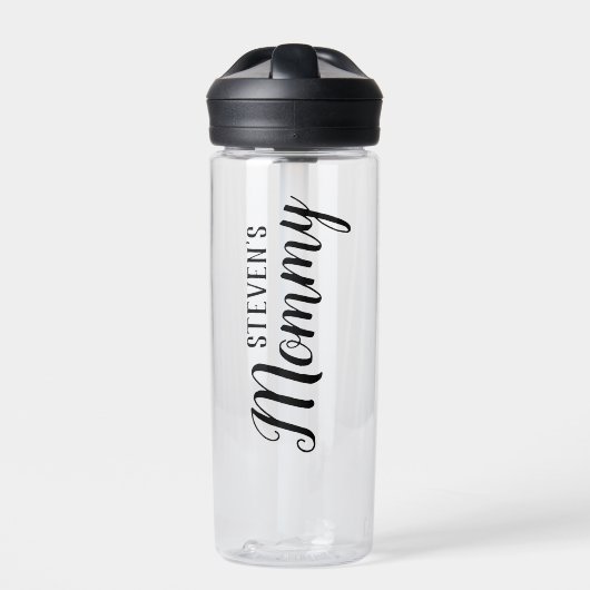 Mommy Personalisiert Black Water Flasche (Vorderseite)